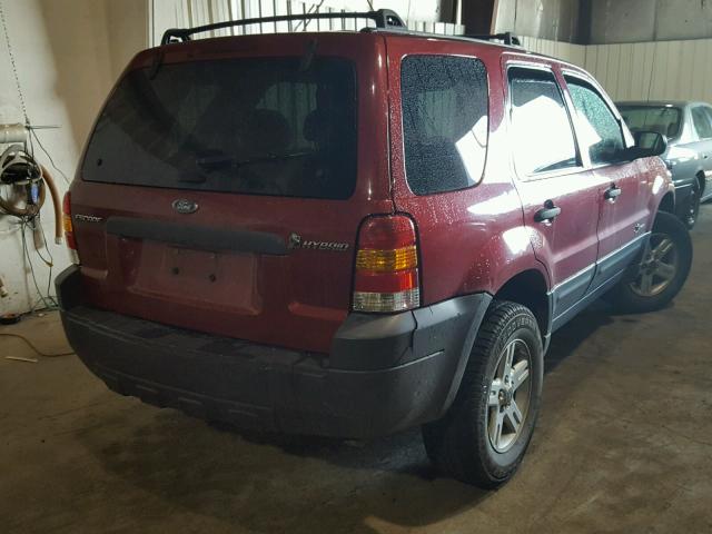 1FMYU96H76KD37105 - 2006 FORD ESCAPE HEV RED photo 4