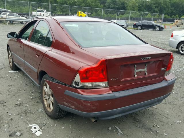 YV1RS61RX22166657 - 2002 VOLVO S60 Կարմիր լուսանկար 3
