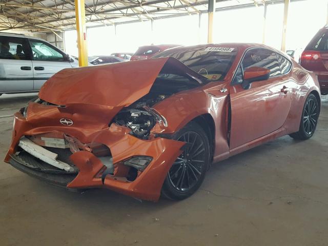 JF1ZNAA18D2709281 - 2013 TOYOTA SCION FR-S ORANGE photo 2
