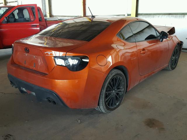 JF1ZNAA18D2709281 - 2013 TOYOTA SCION FR-S ORANGE photo 4