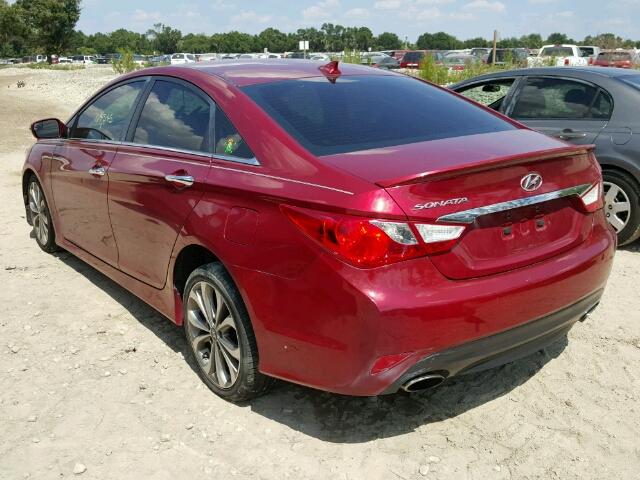 5NPEC4AC8EH853351 - 2014 HYUNDAI SONATA SE RED photo 3