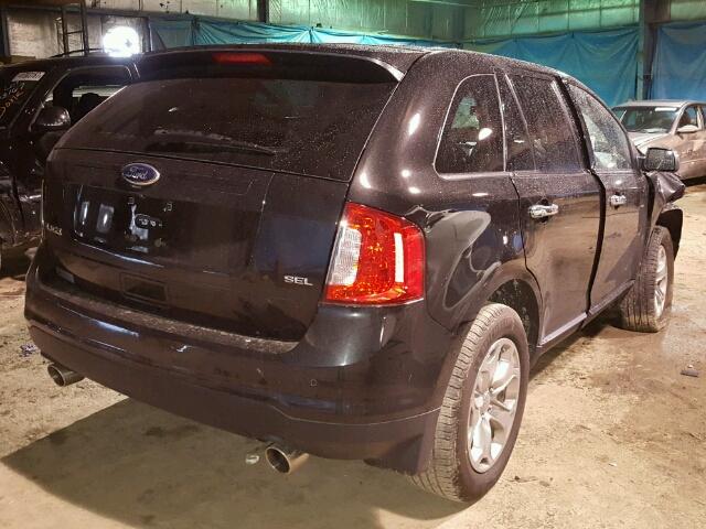 2FMDK3JCXEBA77837 - 2014 FORD EDGE SEL BLACK photo 4