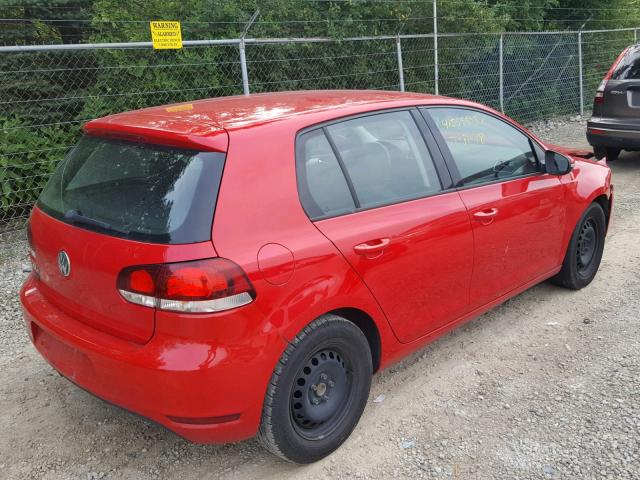 WVWDA7AJ1DW119693 - 2013 VOLKSWAGEN GOLF RED photo 4