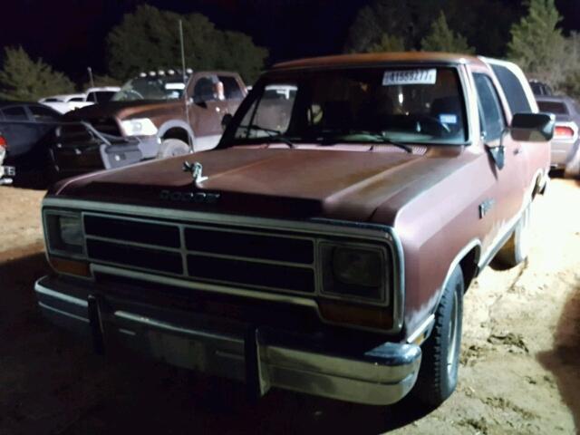 3B4GE17Y4KM953700 - 1989 DODGE RAMCHARGER BURGUNDY photo 2