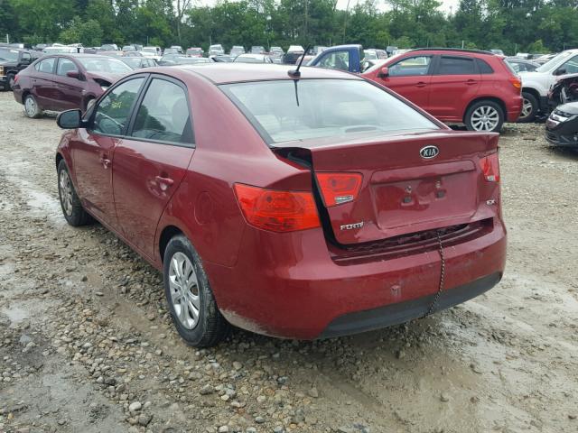 KNAFU4A27B5401280 - 2011 KIA FORTE EX RED photo 3