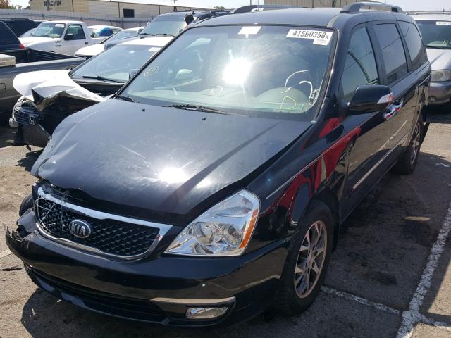 KNDMH4C72E6561461 - 2014 KIA SEDONA EX BLACK photo 2