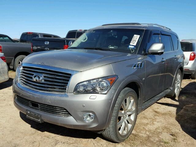 JN8AZ2NFXE9554768 - 2014 INFINITI QX80 GRAY photo 2