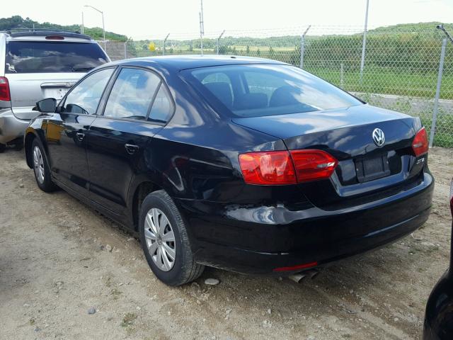 3VW2K7AJ1CM359780 - 2012 VOLKSWAGEN JETTA BASE Սև լուսանկար 3
