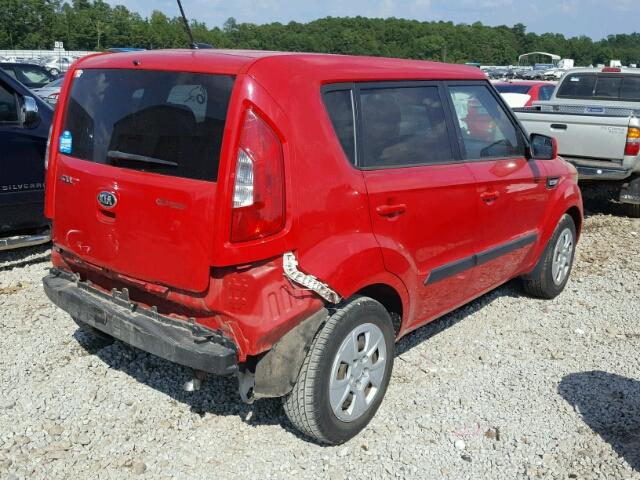 KNDJT2A59D7511544 - 2013 KIA SOUL RED photo 4