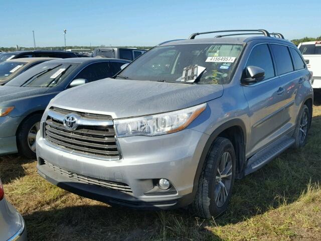 5TDKKRFH5GS166400 - 2016 TOYOTA HIGHLANDER SILVER photo 2