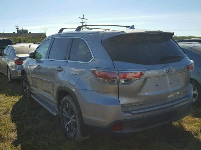 5TDKKRFH5GS166400 - 2016 TOYOTA HIGHLANDER SILVER photo 3