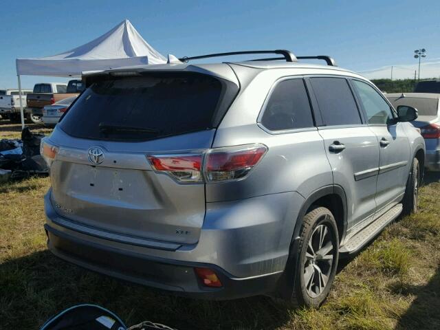 5TDKKRFH5GS166400 - 2016 TOYOTA HIGHLANDER SILVER photo 4