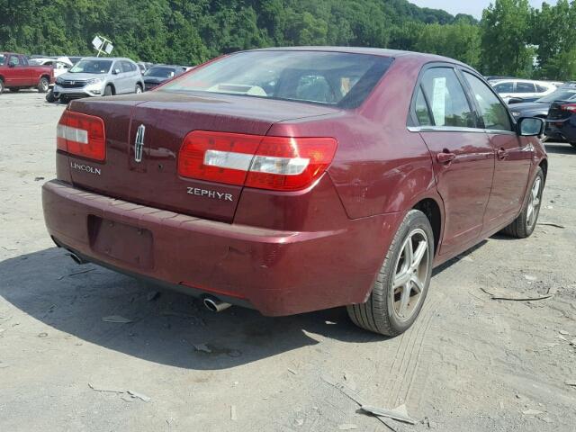 3LNHM26186R633868 - 2006 LINCOLN ZEPHYR MAROON photo 4