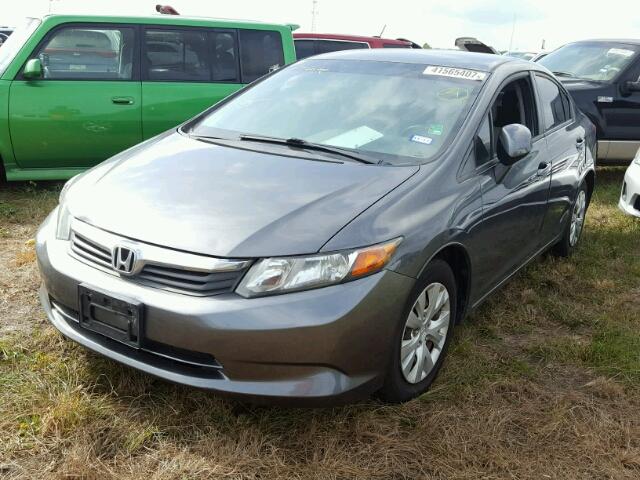 2HGFB2F57CH327628 - 2012 HONDA CIVIC GRAY photo 2