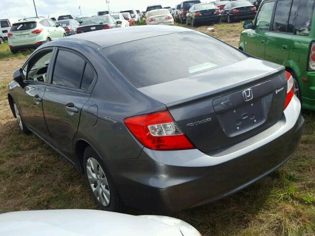 2HGFB2F57CH327628 - 2012 HONDA CIVIC GRAY photo 3