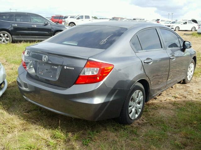 2HGFB2F57CH327628 - 2012 HONDA CIVIC GRAY photo 4