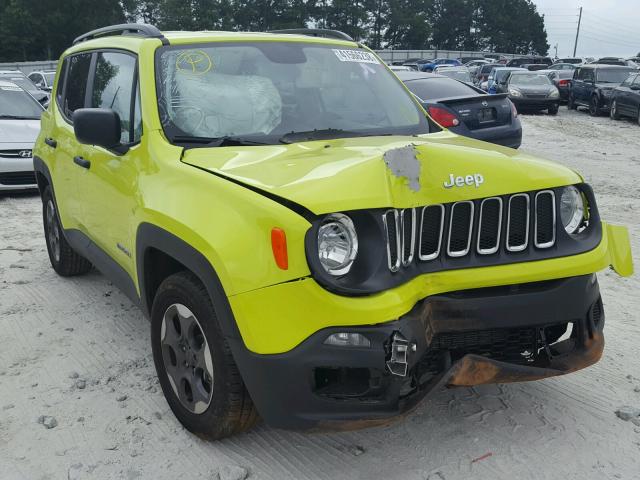 ZACCJAAB5HPG15830 - 2017 JEEP RENEGADE S GREEN photo 1