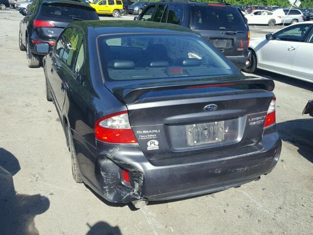 4S3BL676684205257 - 2008 SUBARU LEGACY GT GRAY photo 3