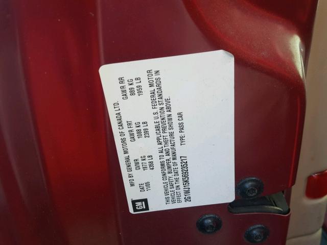 2G1WJ15K569235217 - 2006 CHEVROLET MONTE CARL 红色 照片 10