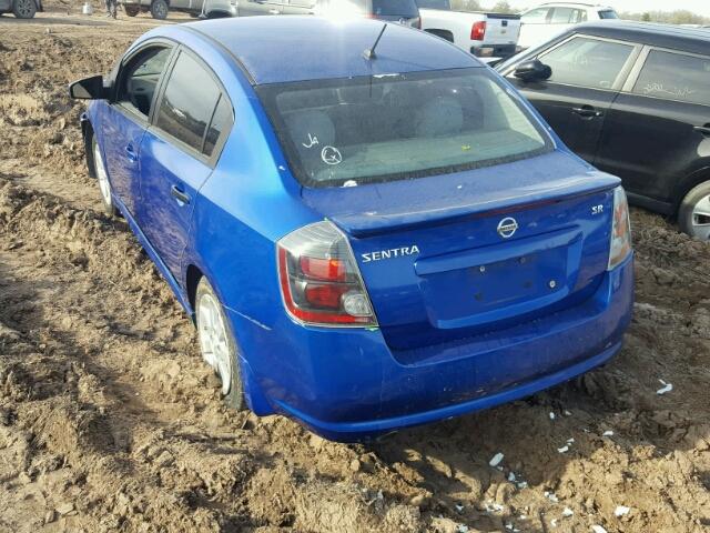 3N1AB6AP1BL663891 - 2011 NISSAN SENTRA BLUE photo 3