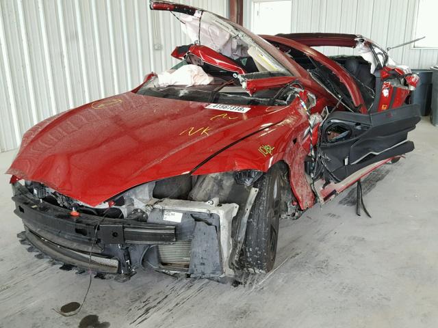5YJSA1H17EFP33308 - 2014 TESLA MODEL S RED photo 2