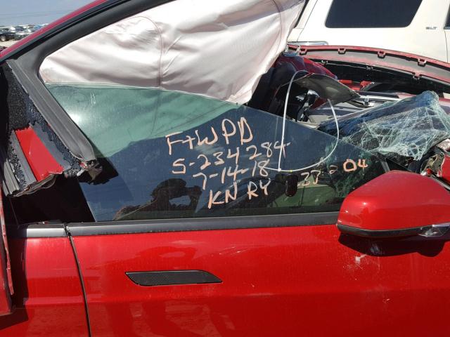 5YJSA1H17EFP33308 - 2014 TESLA MODEL S RED photo 5