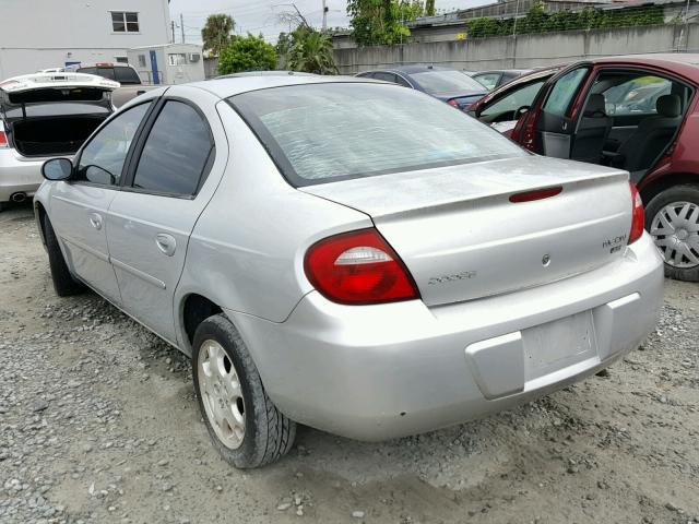 1B3ES56C15D110104 - 2005 DODGE NEON SXT GRAY photo 3