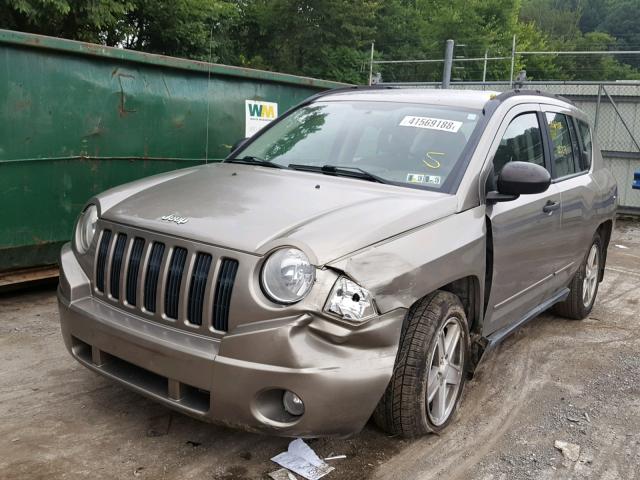 1J8FF47W08D557501 - 2008 JEEP COMPASS SP TAN photo 2