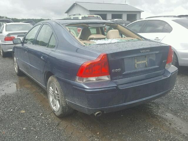 YV1RS592662553813 - 2006 VOLVO S60 2.5T BLUE photo 3