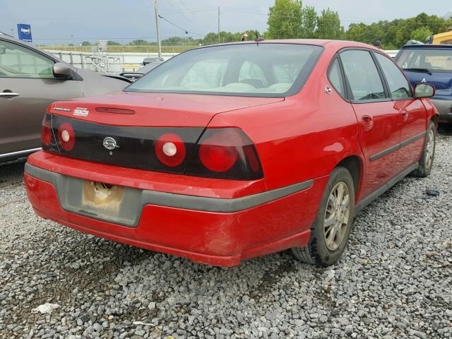 2G1WF52E459187506 - 2005 CHEVROLET IMPALA RED photo 4