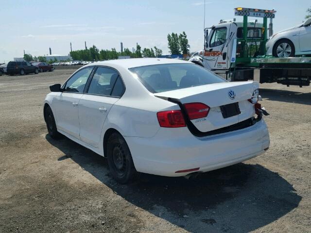 3VW2K7AJ2BM089375 - 2011 VOLKSWAGEN JETTA BASE თეთრი ფოტო 3