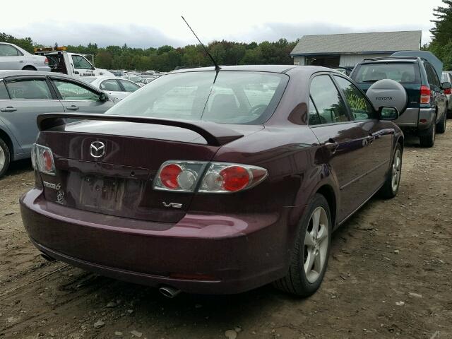 1YVHP80DX65M46887 - 2006 MAZDA 6 S MAROON photo 4