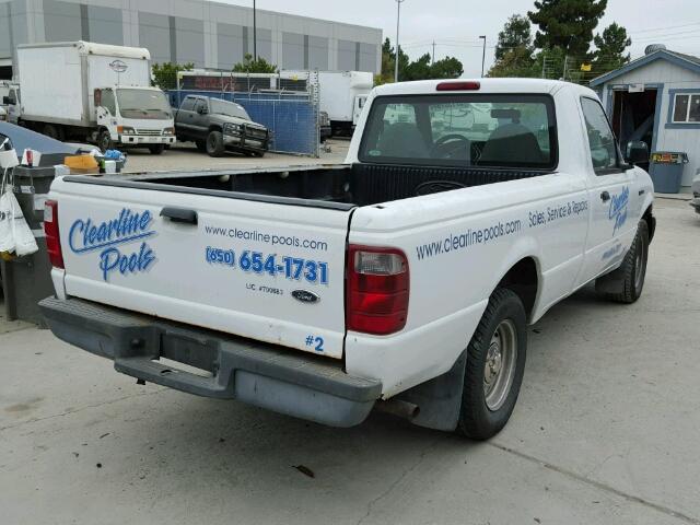 1FTYR10UX2PB27334 - 2002 FORD RANGER WHITE photo 4