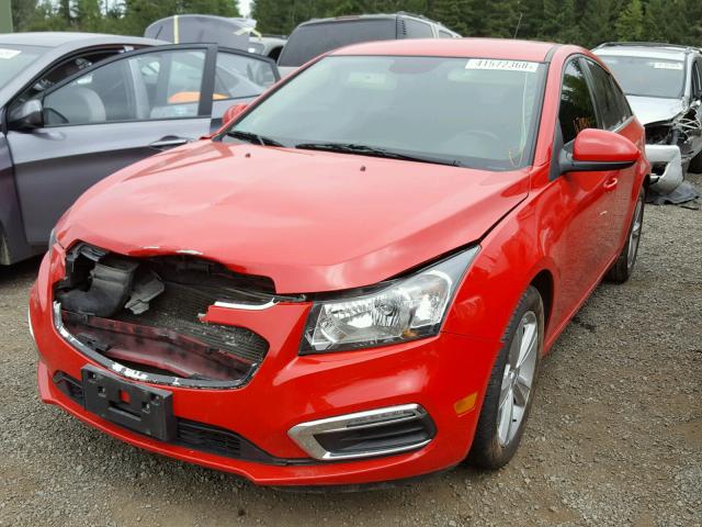 1G1PE5SBXF7127407 - 2015 CHEVROLET CRUZE LT RED photo 2