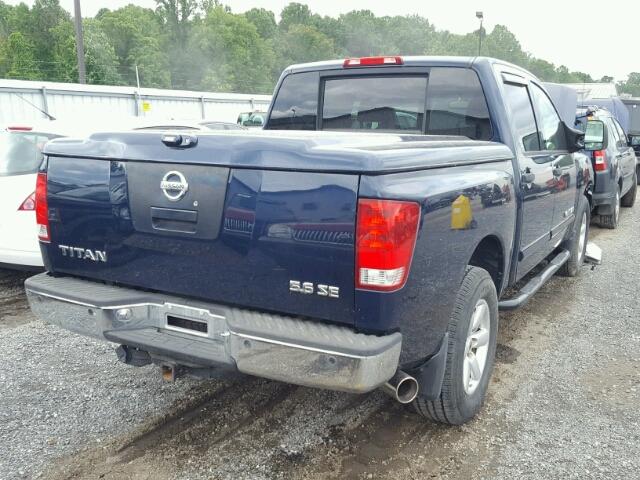 1N6AA07C78N359732 - 2008 NISSAN TITAN XE BLUE photo 4