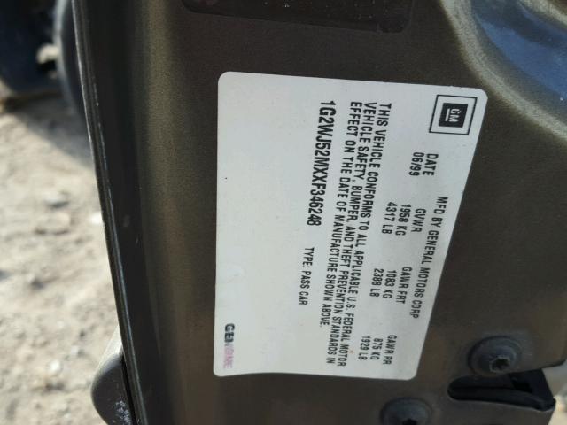 1G2WP52K33F103677 - 2003 PONTIAC GRAND PRIX BROWN photo 10