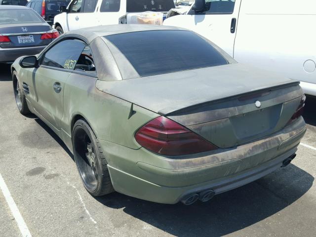 WDBSK75F93F008557 - 2003 MERCEDES-BENZ SL 500R GREEN photo 3