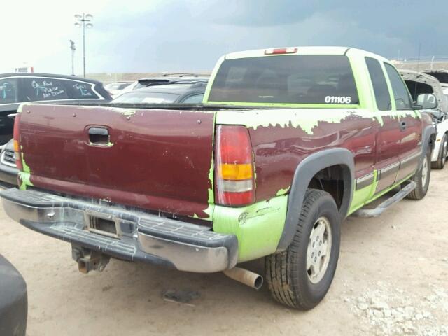 1GCEK19T42E122661 - 2002 CHEVROLET SILVERADO BURGUNDY photo 4