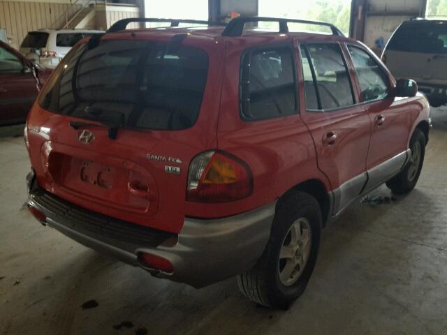 KM8SC13E43U505366 - 2003 HYUNDAI SANTA FE RED photo 4