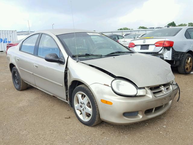 1B3ES46CX2D558489 - 2002 DODGE NEON SE TAN photo 1