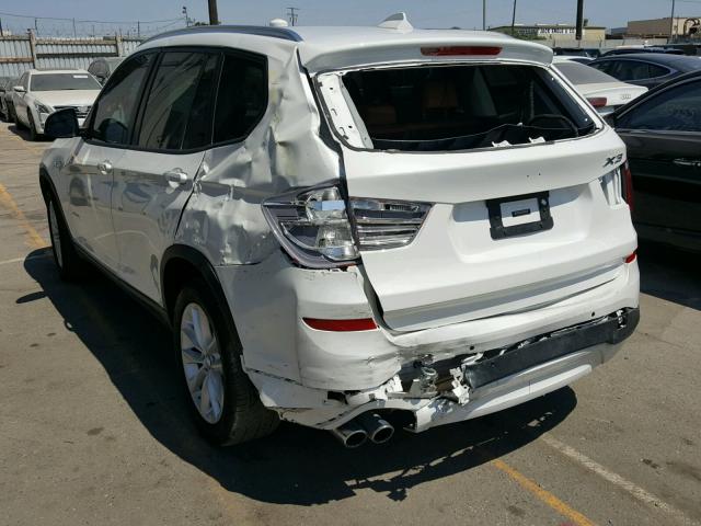 5UXWZ7C54G0M83775 - 2016 BMW X3 SDRIVE2 WHITE photo 3