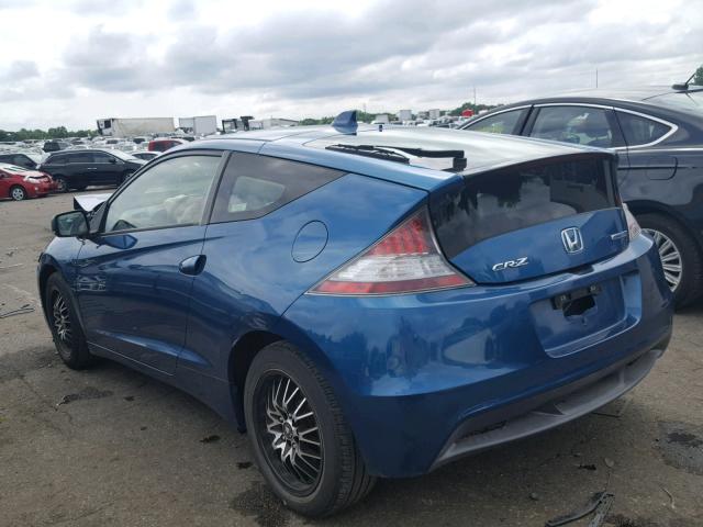 JHMZF1D49BS008953 - 2011 HONDA CR-Z BLUE photo 3