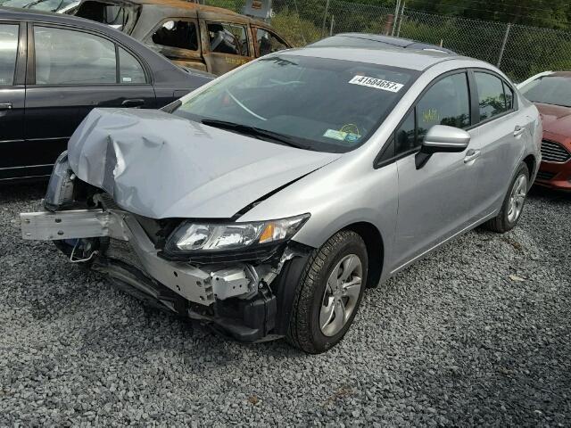 19XFB2F55FE214615 - 2015 HONDA CIVIC LX Plata foto 2