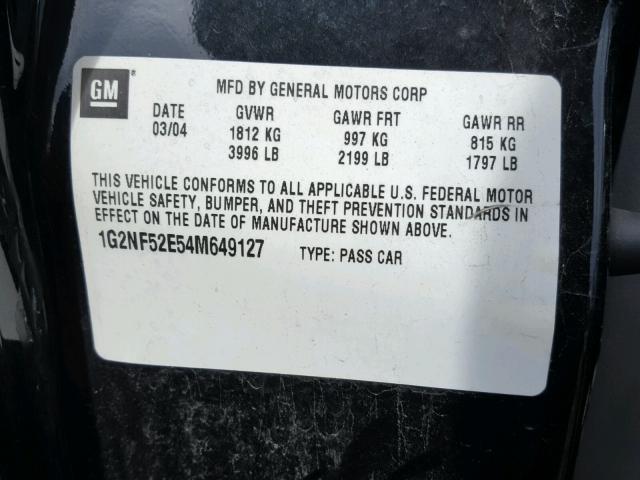 1G2NF52E54M649127 - 2004 PONTIAC GRAND AM S Qara foto 10