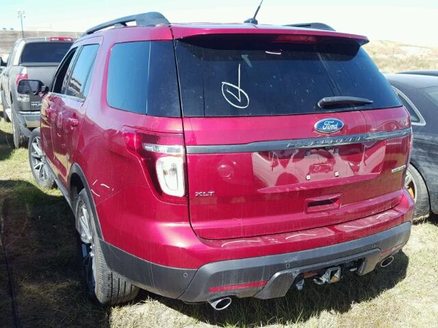 1FM5K7D85FGB58676 - 2015 FORD EXPLORER X RED photo 3