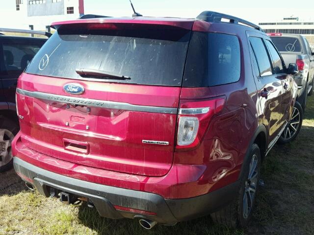 1FM5K7D85FGB58676 - 2015 FORD EXPLORER X RED photo 4