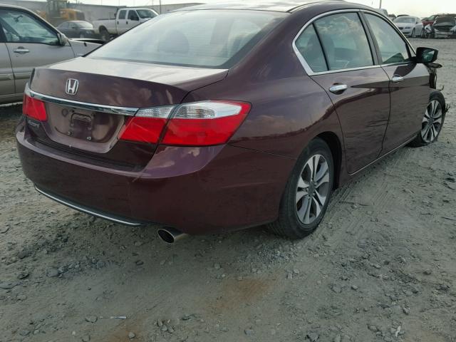 1HGCR2F39DA149573 - 2013 HONDA ACCORD LX BURGUNDY photo 4