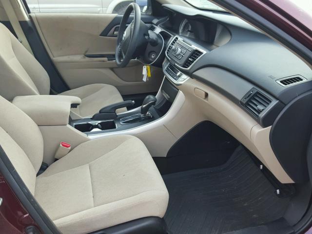 1HGCR2F39DA149573 - 2013 HONDA ACCORD LX BURGUNDY photo 5