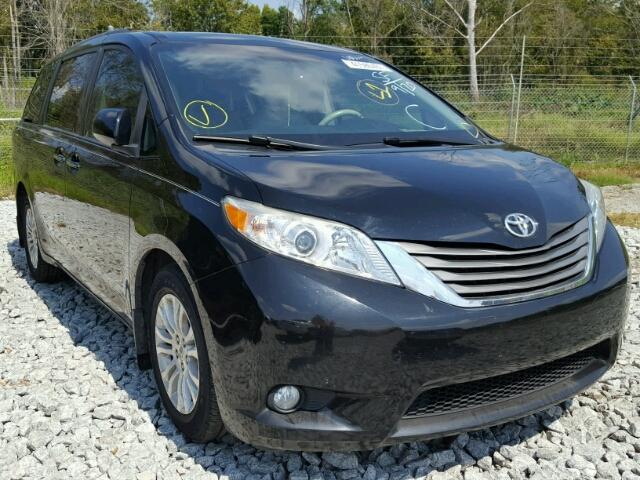 5TDYK3DC5CS201557 - 2012 TOYOTA SIENNA BLACK photo 1