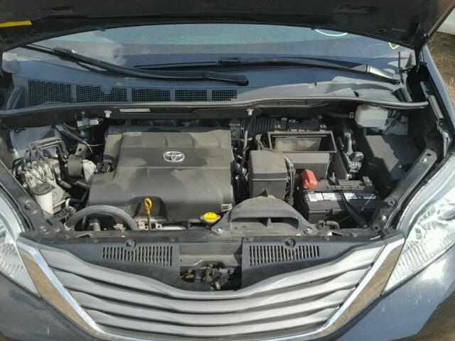 5TDYK3DC5CS201557 - 2012 TOYOTA SIENNA BLACK photo 7